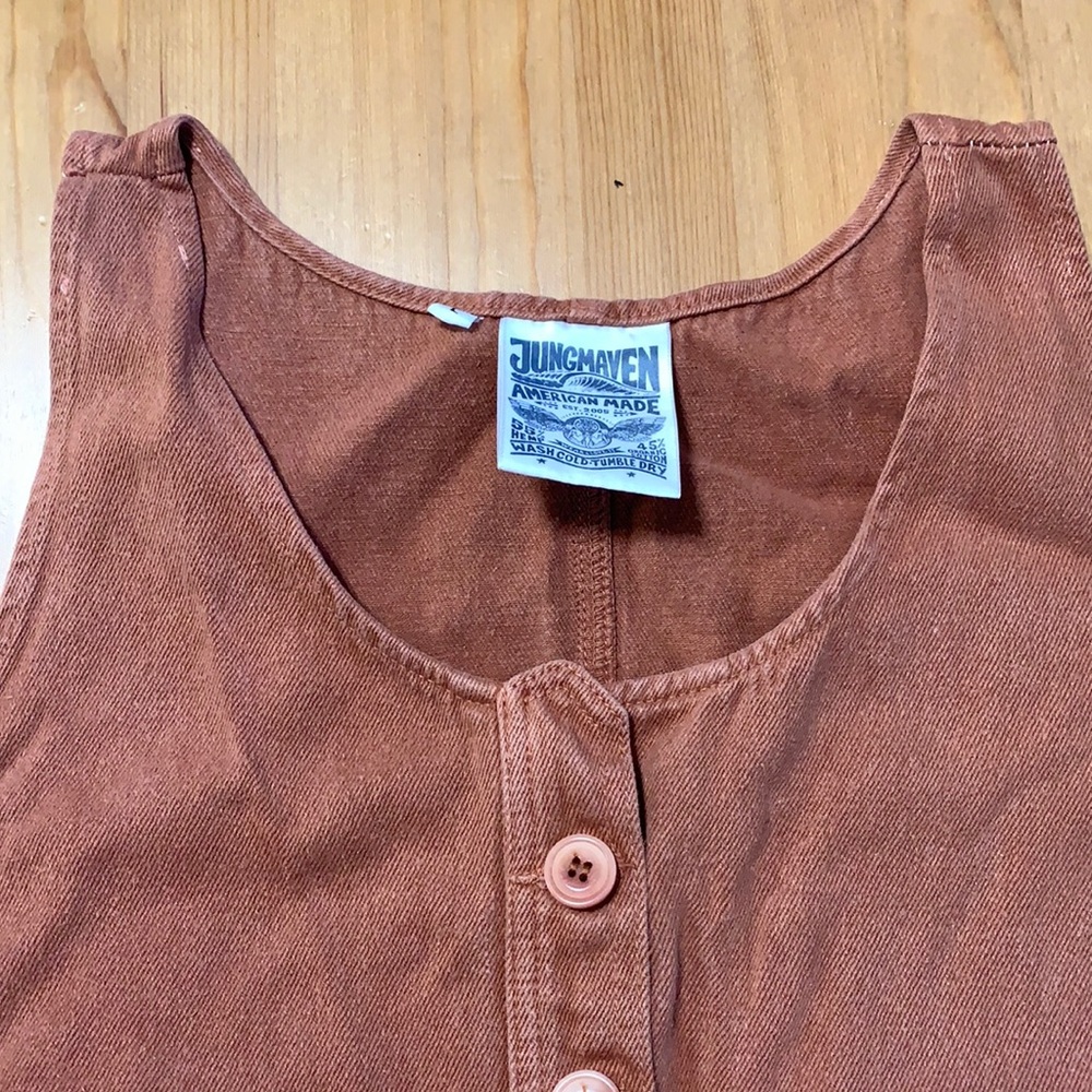 Jungmaven Button Front Jumper Size L Terracotta